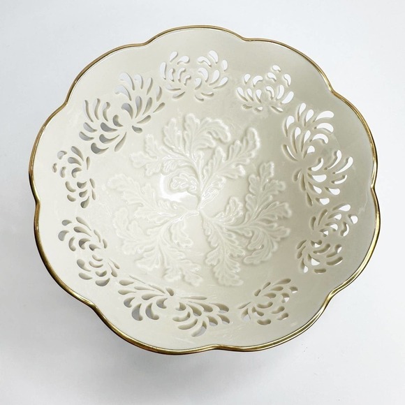 Lenox Westbury Collection 8" Embossed Pierce Bowl Coordinates with Eternal - Picture 3 of 9